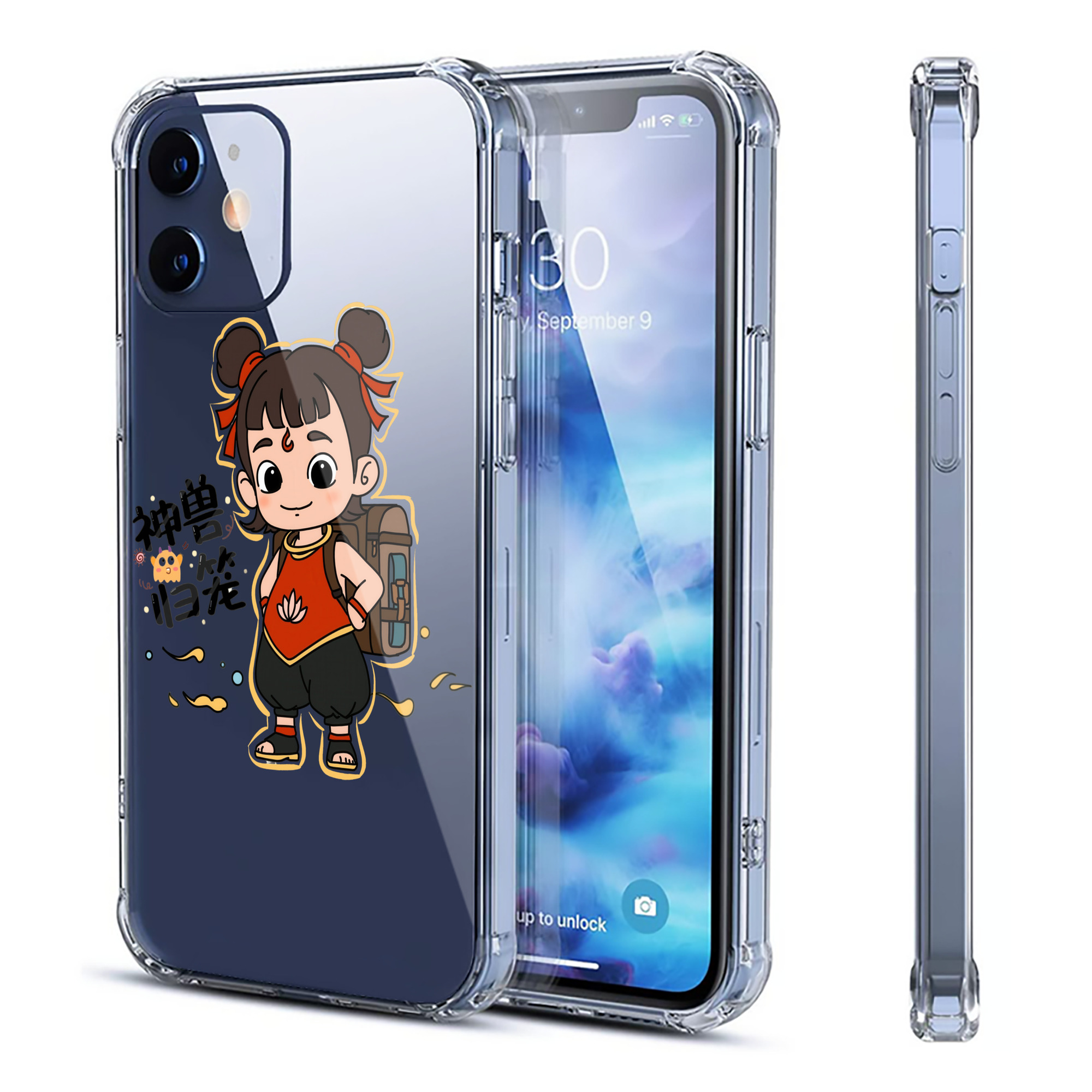 （画像用） Ne Zha 2 ナタ 魔童の大暴れ 【iPhone 12シリーズ対応】透明スマホケース（クリアソフトケース）